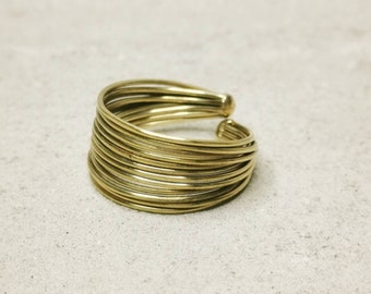 Ring aus Messing, Verstellbarer Ring, Freundschaftsring, Messingring, Goldener Ring