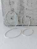 Oval hoop earrings made of 925 silver 45 mm or 65 mm, minimalist statement earrings oval