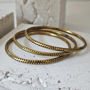 Brass golden bangle with holes, statement bangle, tribal golden bangle, minimalist simple bangle