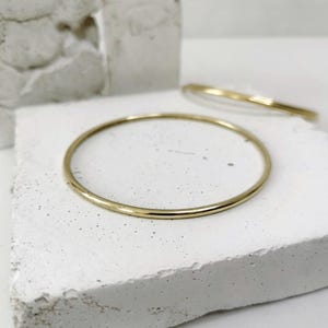 Thin solid brass bangle, statement bangle, simple bangle, tribal gold bangle, minimalist bangle