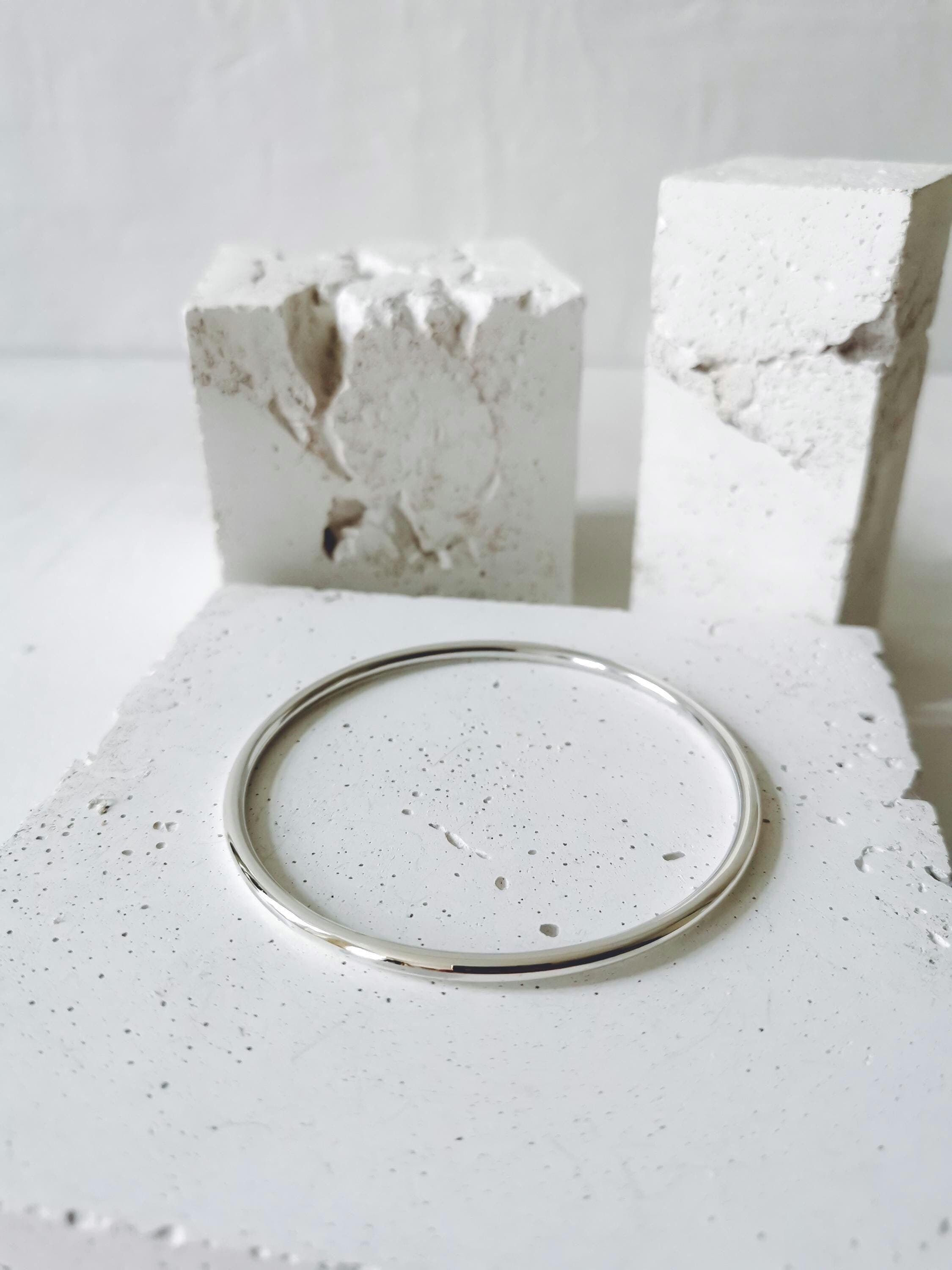 Simple Sterling Silver Bangle, Thin Bangle Made of 925