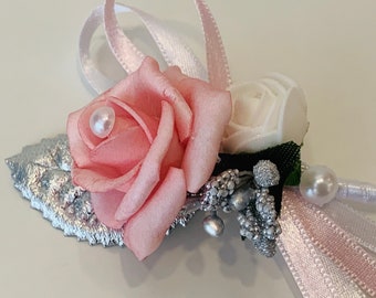 Groom's flower boutonniere Pink boutonniere