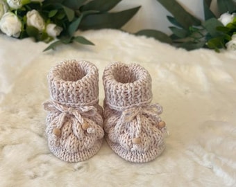 Baby shoes handmade booties newborn baby gift ideas baby sandals baby shower beige