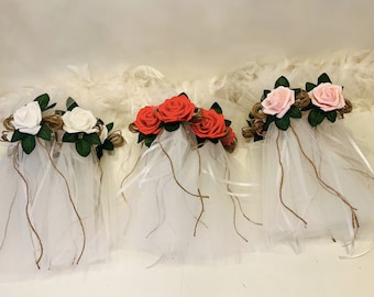 Flower decoration car decoration tulle decoration wedding gift decoration door decoration gift decoration convoy decoration