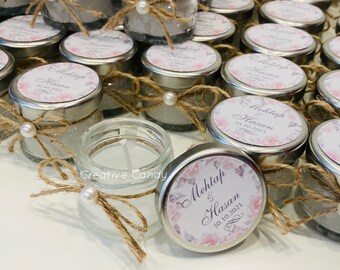 5x Guest Gifts Glass Jars Screw Lid Wedding Baby Shower Nikahsekeri Hatira Hediyelik Cam Kavanoz