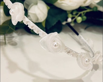 Flower Wreath Bridal Hair Jewelry White Wedding Accessories Bridesmaids Hair Wreath