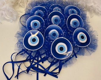 Set of 2 tulle decoration circumcision festival Sünnet Nazar decoration Evileyes Nazar eye door decoration