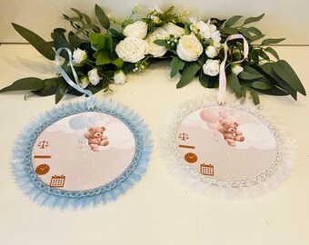 Baby Door Decoration Bear Handmade Baby Shower Newborn Boy Girl Wall Decoration