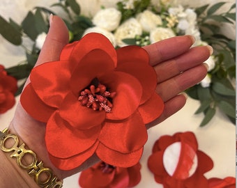 2x henna hand flower, lily, henna party, henna evening, hand lily, red