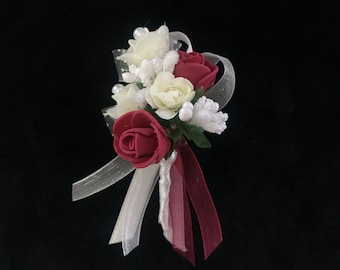 Flower Badges Red White Wedding Flowers Groom Bouquets