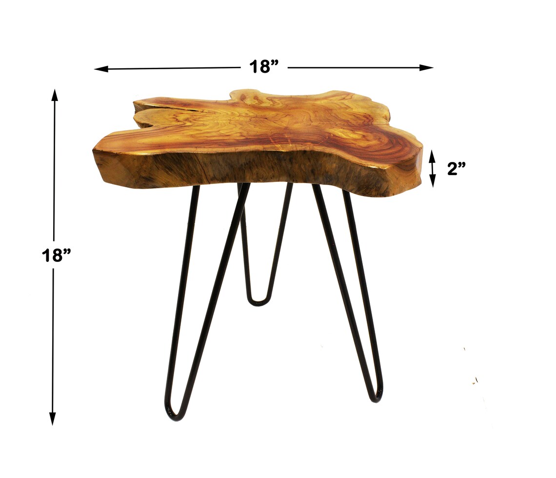 Live Edge Side Table Hand Made With Selected Organic Brazilian Etsy
