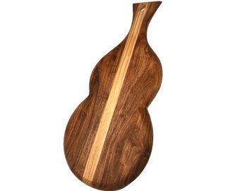Natural Brown Violin Serving/Cutting board Made With Organic Acacia Wood