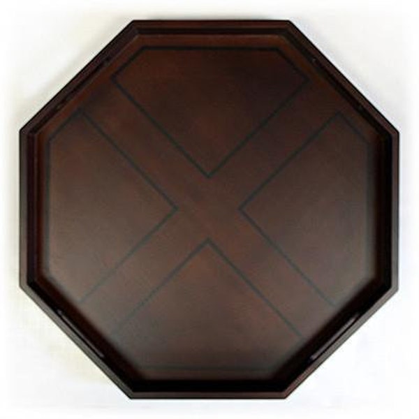 Octagon Ottoman Wooden Serving Tray - 22"