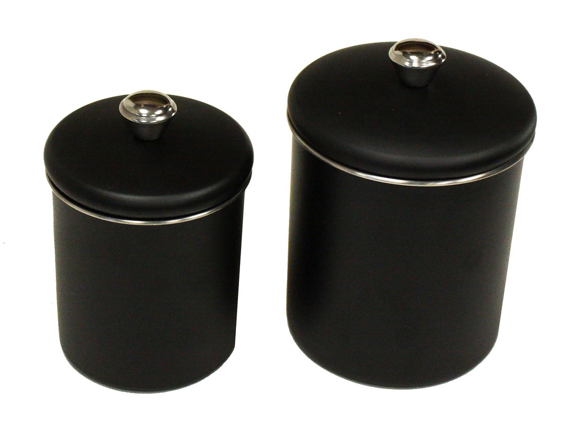 Stainless Steel Set of 4 Matte Black Canister Set Etsy