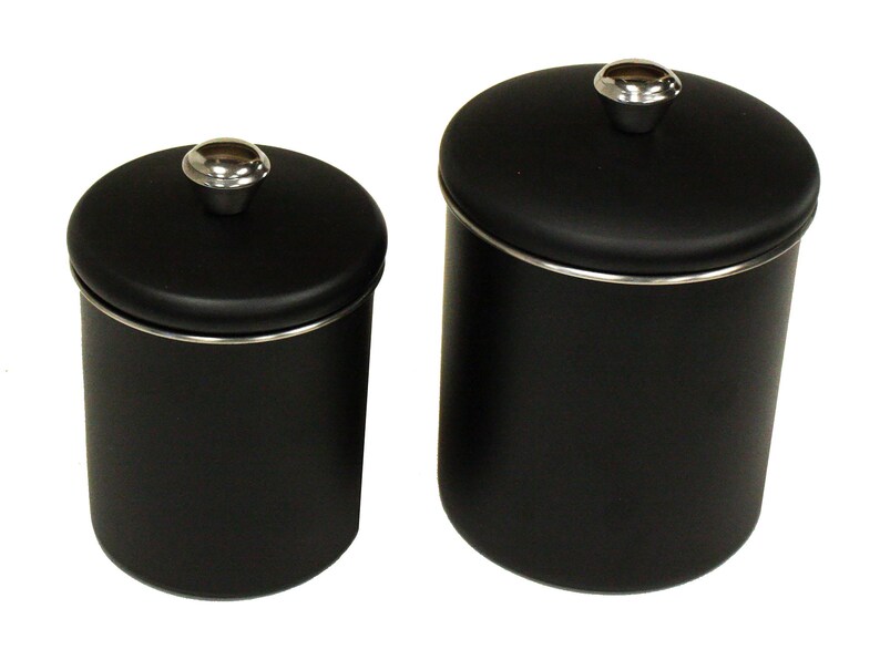 Stainless Steel Set of 4 Matte Black Canister Set Etsy