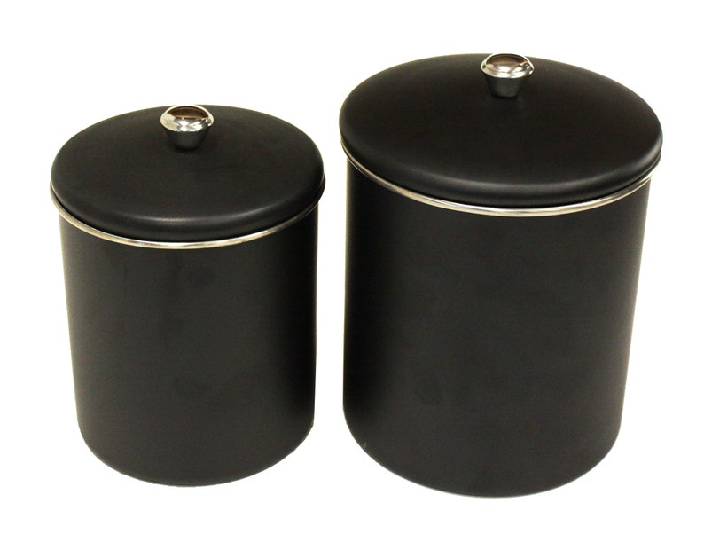 Stainless Steel Set of 4 Matte Black Canister Set Etsy