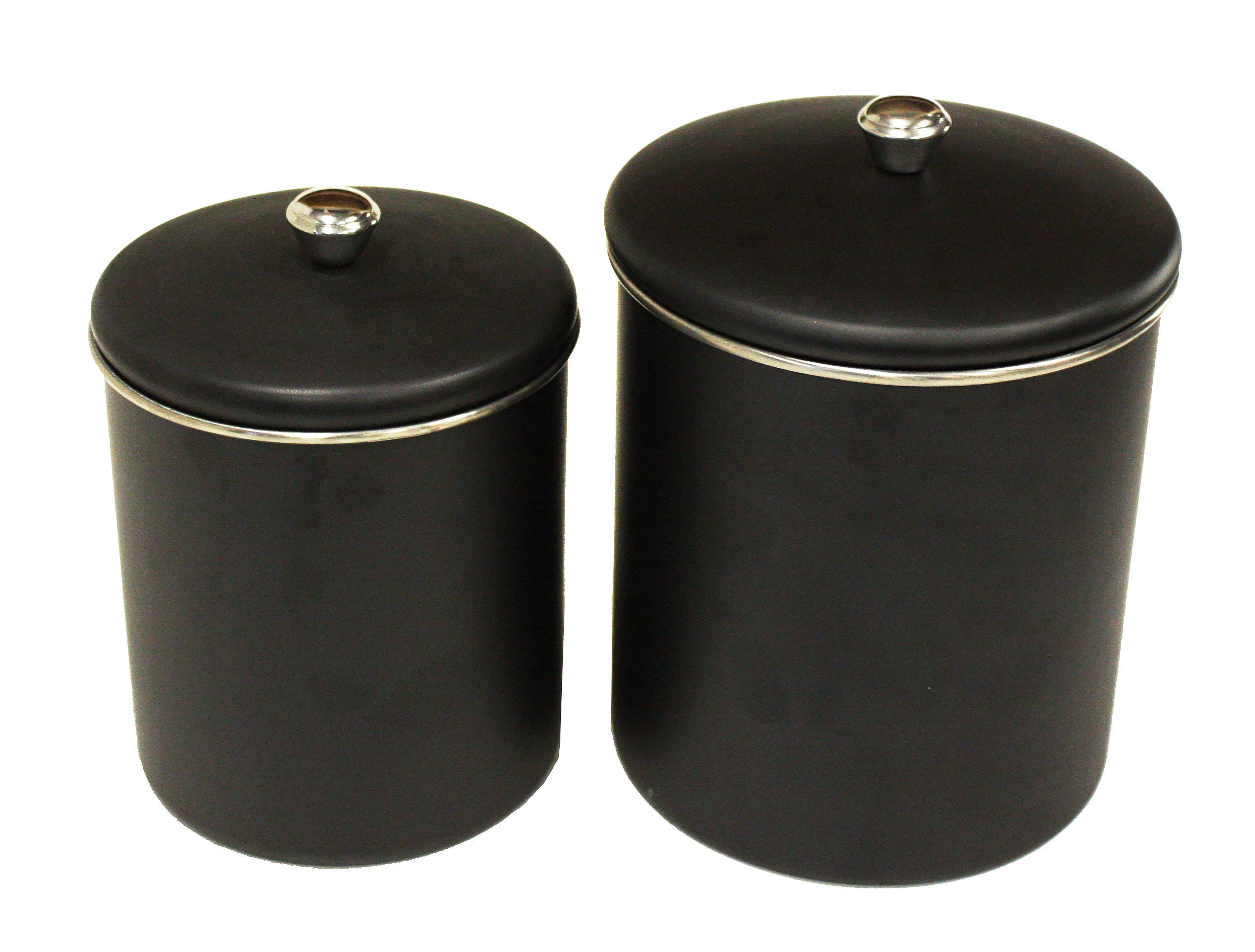 Stainless Steel Set of 4 Matte Black Canister Set Etsy