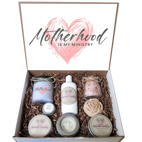 Christian Mother's Day Gift | Motherhood is My Ministry | Care Package for Her | Self Care Gift Box | Spa Gift Box | Christian Gift Box