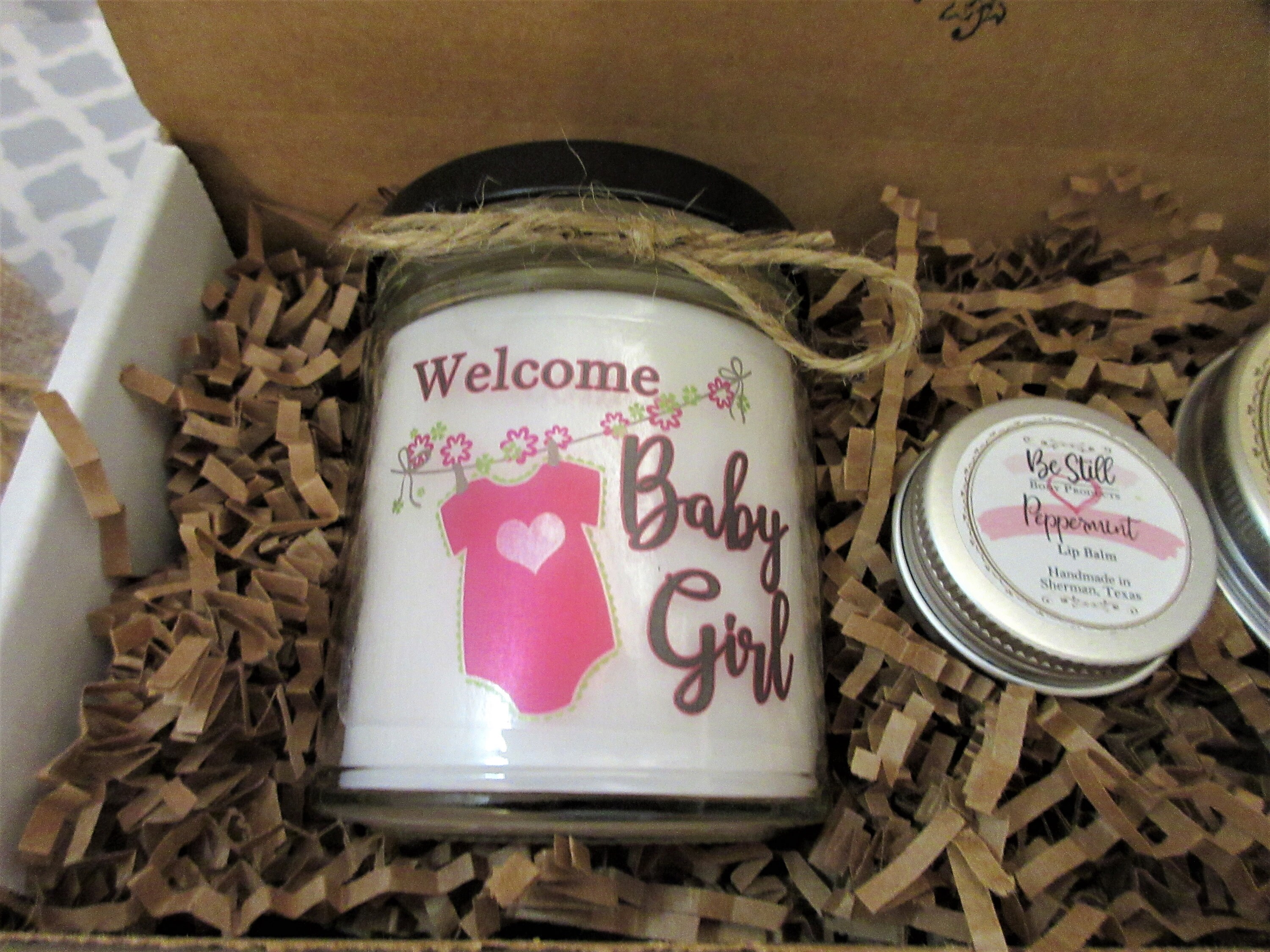 NEW MOM Baby Girl Gift Care Package Gift Box Handmade from Etsy