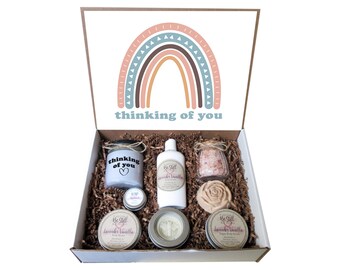 Thinking of You Boho Gift Box | Handmade Body Products, Candle, Bath Salts