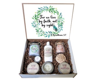 Christian Gift Box | 2 Corinthians 5:7 Bible Verse | Handmade Body Products