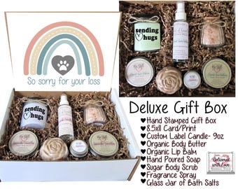 Dog Loss Sympathy Gift Box for Family | Organic Body Care, Candle, Bath Salts