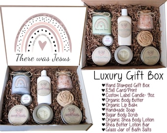 Christian Gift Box | "There Was Jesus" Candle, Body Butter, Bath Salts