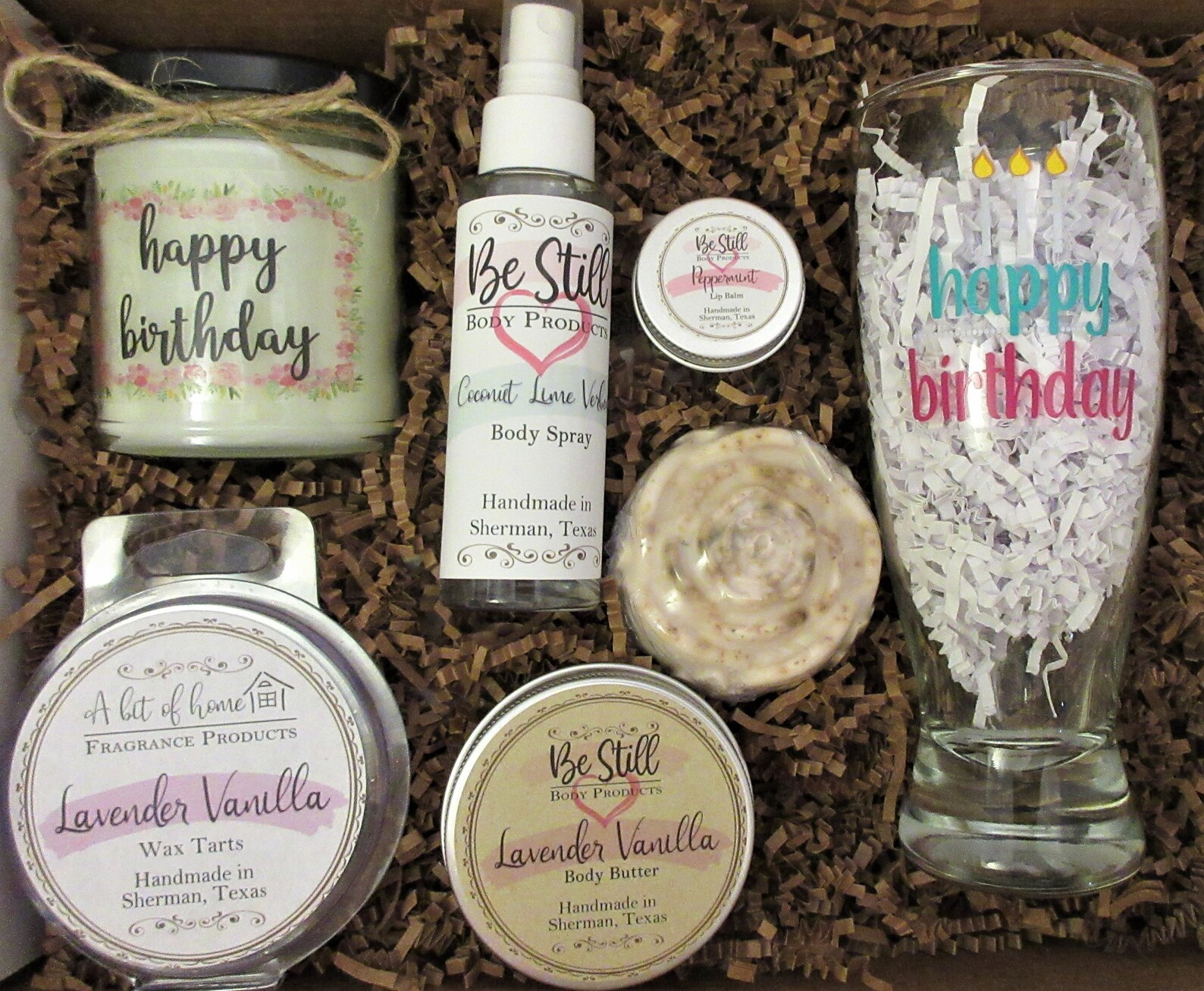 HAPPY BIRTHDAY Spa Gift Box or Basket Handmade Natural Etsy