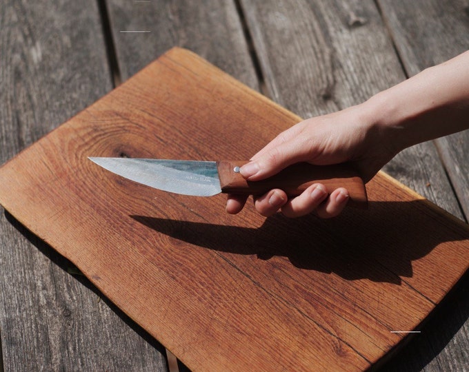 spitzes Küchen Messer mit Holzgriff handgemacht aus Edelholz 25cm