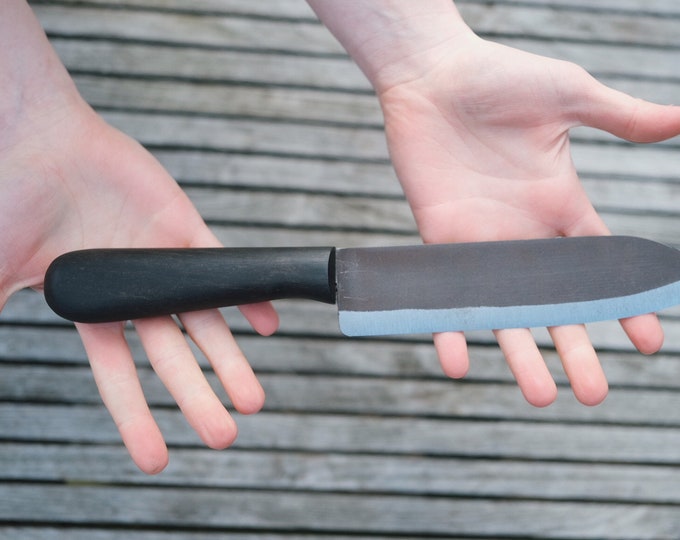 Kitchen knife with ebony handle handmade 30.5 cm