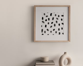 Brushstrokes Printable, Minimalist Art Print, Abstract Boho Art, Polka Dots Print, Printable Wall Art, Boho Wall Art, Digital Download