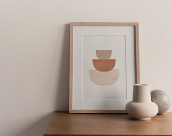Boho Art Print, Impresión de arte neutro, Impresión de arte minimalista, Arte abstracto, Arte moderno de mediados de siglo, Impresión de arte minimalista, Arte de pared moderno