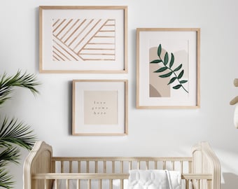 Set of 3 Boho Prints, Boho Nursery, Neutral Nursery, Boho Gallery Wall, Modern Nursery Art, Boho Wall Art Set of 3, Boho Prints