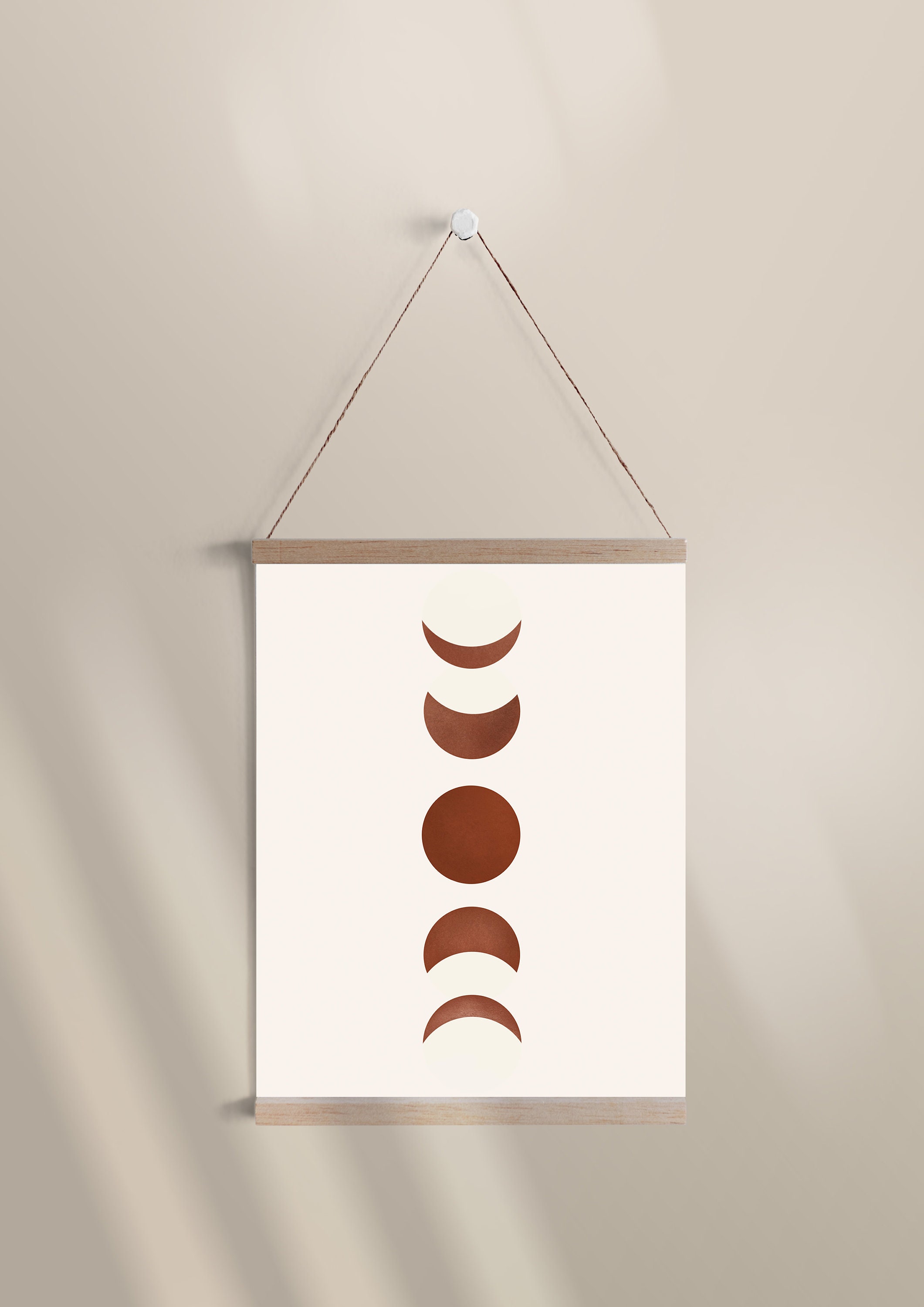 Moon Phases Art, Boho Moon Print, Boho Art Print, Terracotta Print ...