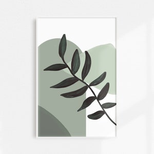 Olive green printable wall art, boho vine, boho green nursery, boho wall art, plant themed nursery, botanical art, art for yoga room image 2