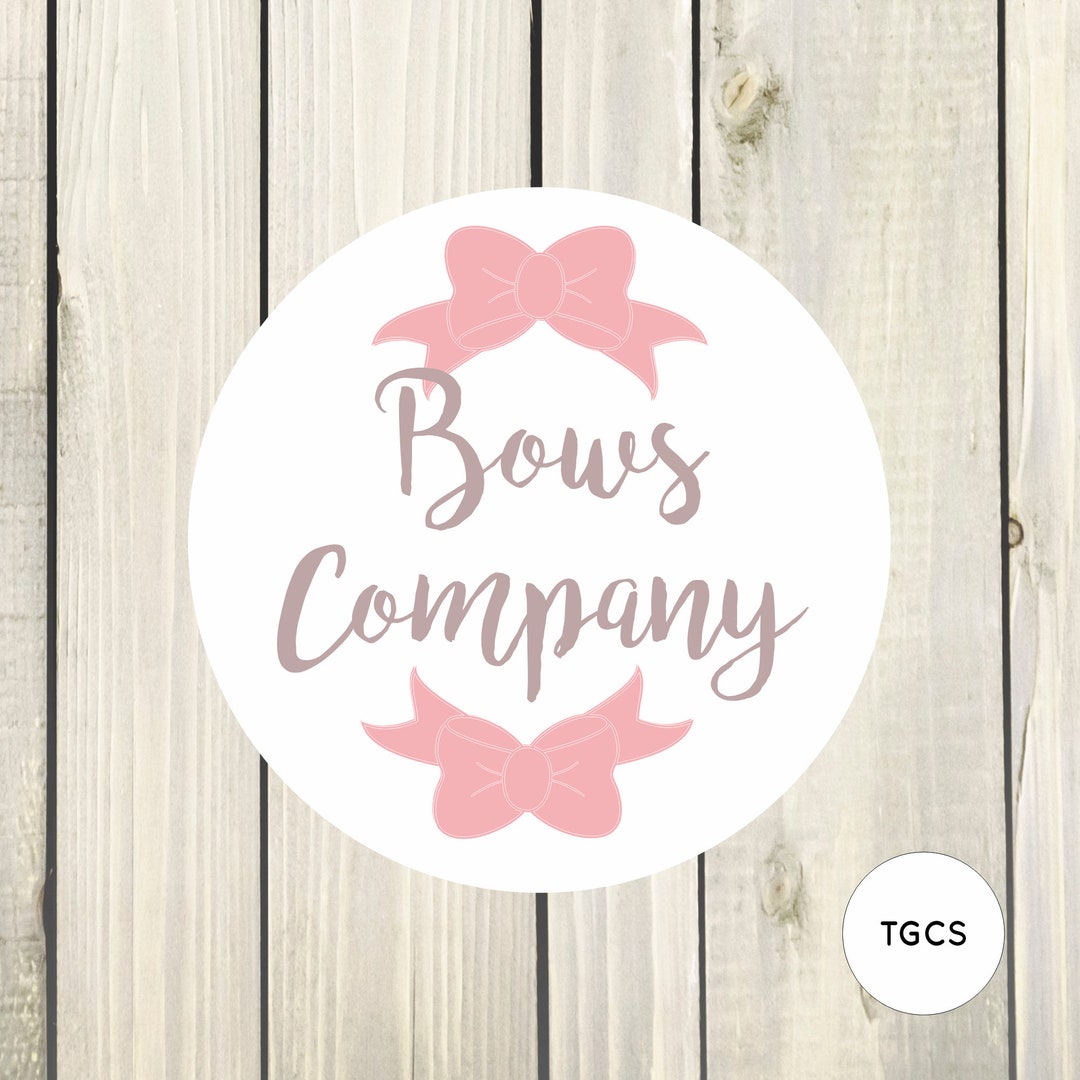 CUSTOM Hair Bows Company Stickers 37mm Circle & 51mm Circle, Hair