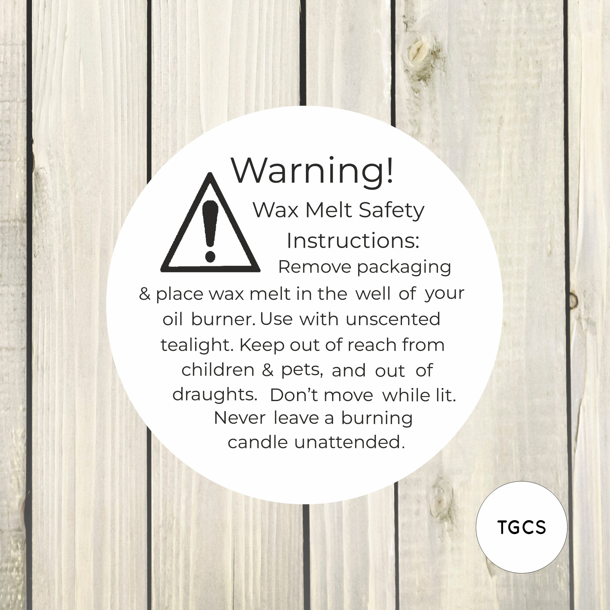 Wax Melts Safety Warning Stickers 37mm Circle & 51mm Circle Etsy UK