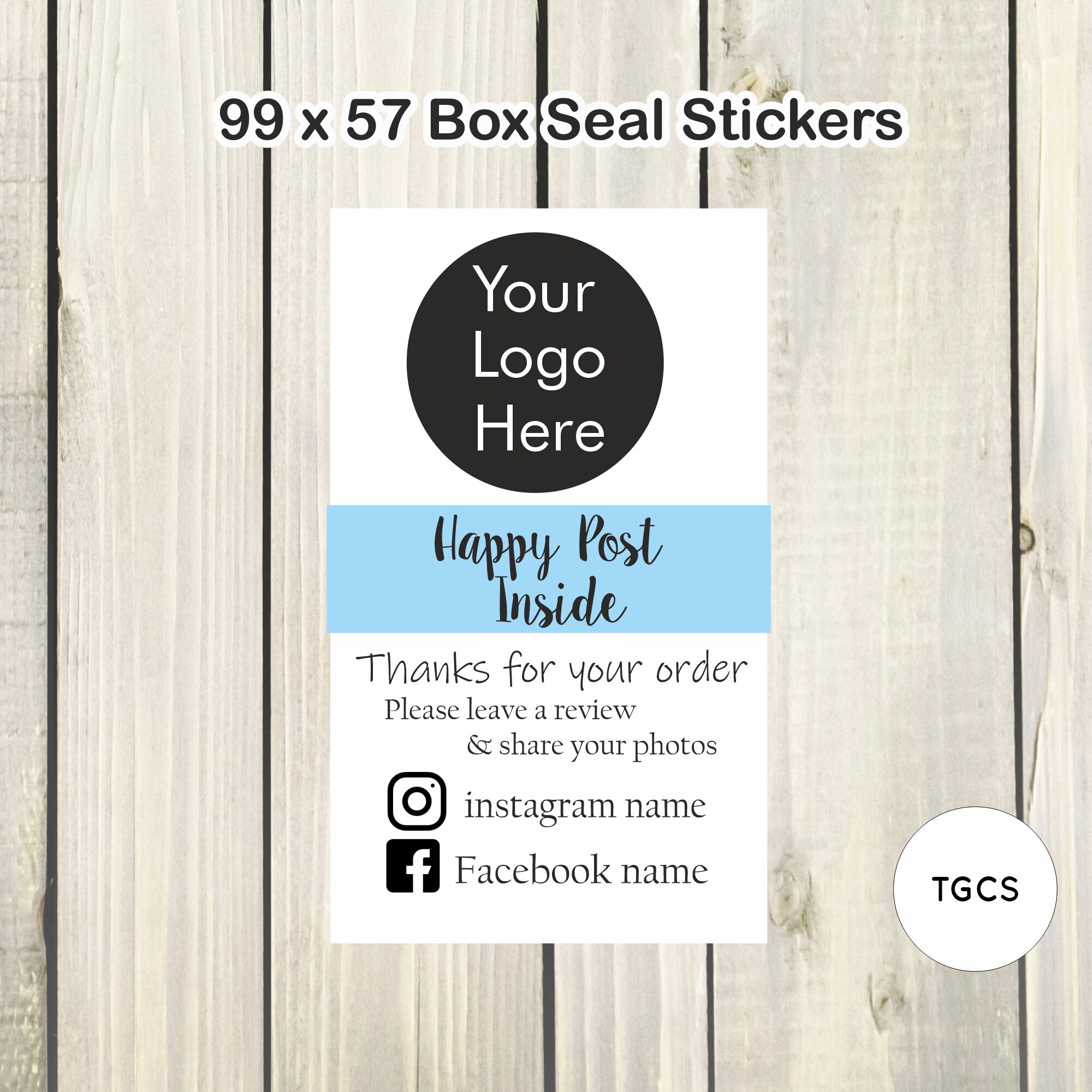 CUSTOM Box Seal Stickers 99 X 57mm Label Packaging/small Etsy UK