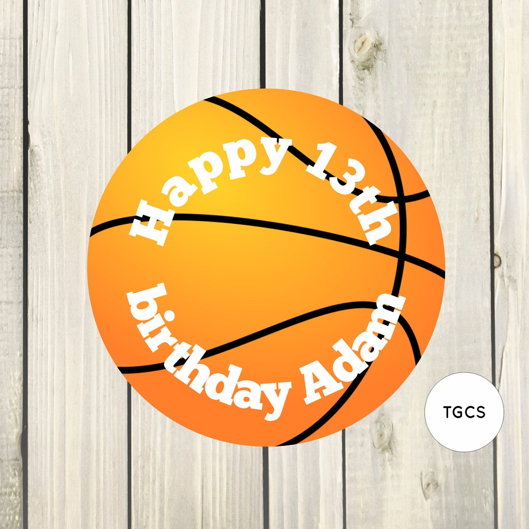 CUSTOM Basketball Stickers 37mm Circle & 51mm Circle Happy Etsy