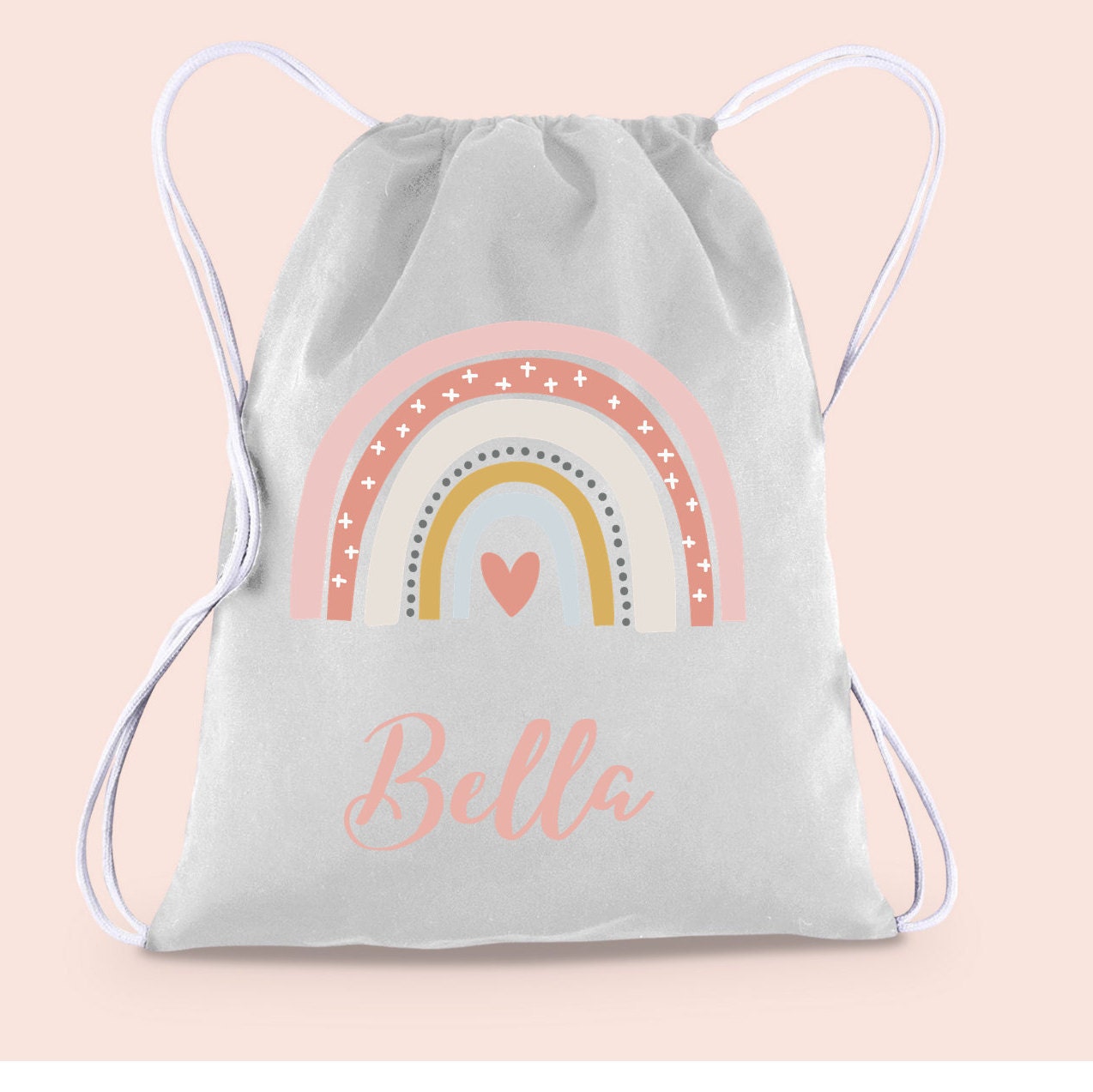 Personalised Gym Bag Kids Girls Rainbow Bag Girls Drawstring Etsy UK