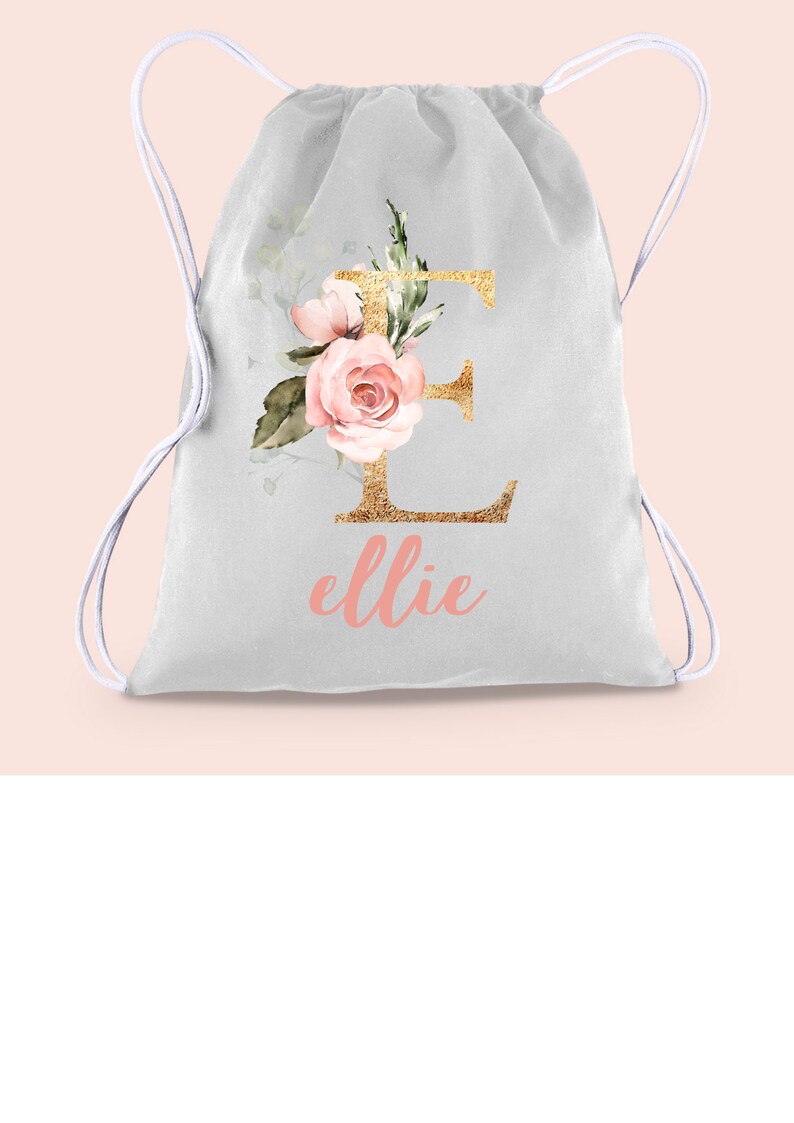 Personalised Gym Bag Kids Girls Initial Bag Girls Drawstring Etsy
