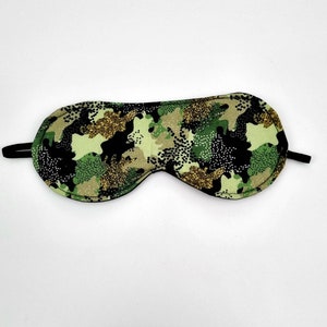 Handgefertigte Schlafmasken aus 100% Baumwolle Glitter look camo