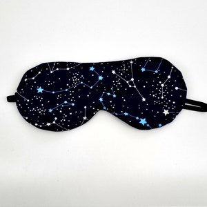 Handgefertigte Schlafmasken aus 100% Baumwolle Navy stars