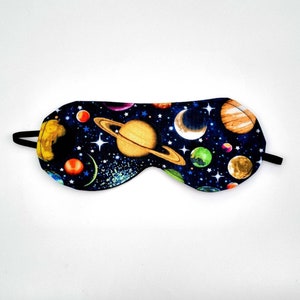 Handgefertigte Schlafmasken aus 100% Baumwolle Scatter planets