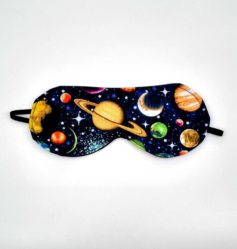 Handgefertigte Schlafmasken aus 100% Baumwolle Scatter planets