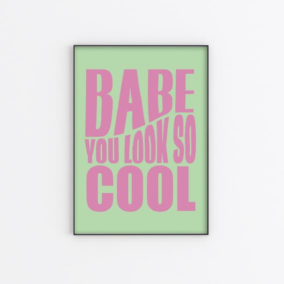 You Look so Cool Lyrics Print Music Print A5 A4 A3 -  Sweden