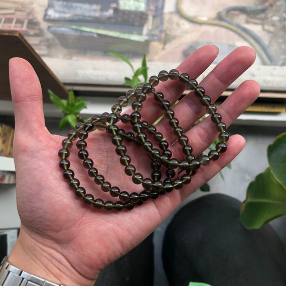 Cintamani Bracelet 6mm Natural Tektite Agni Magnetite Rare Top