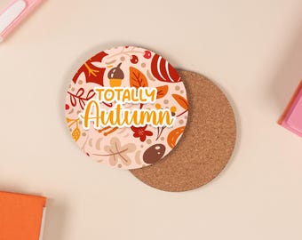 Bookish Coaster | Totally Autumn | Decorative Round Book Lover Drink Coaster | Autumnal Gift