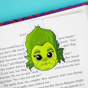 Süßes Baby Grinch Magnet Lesezeichen | Weihnachtsgeschenk | Süßes Weihnachts lesezeichen | Strumpffüller