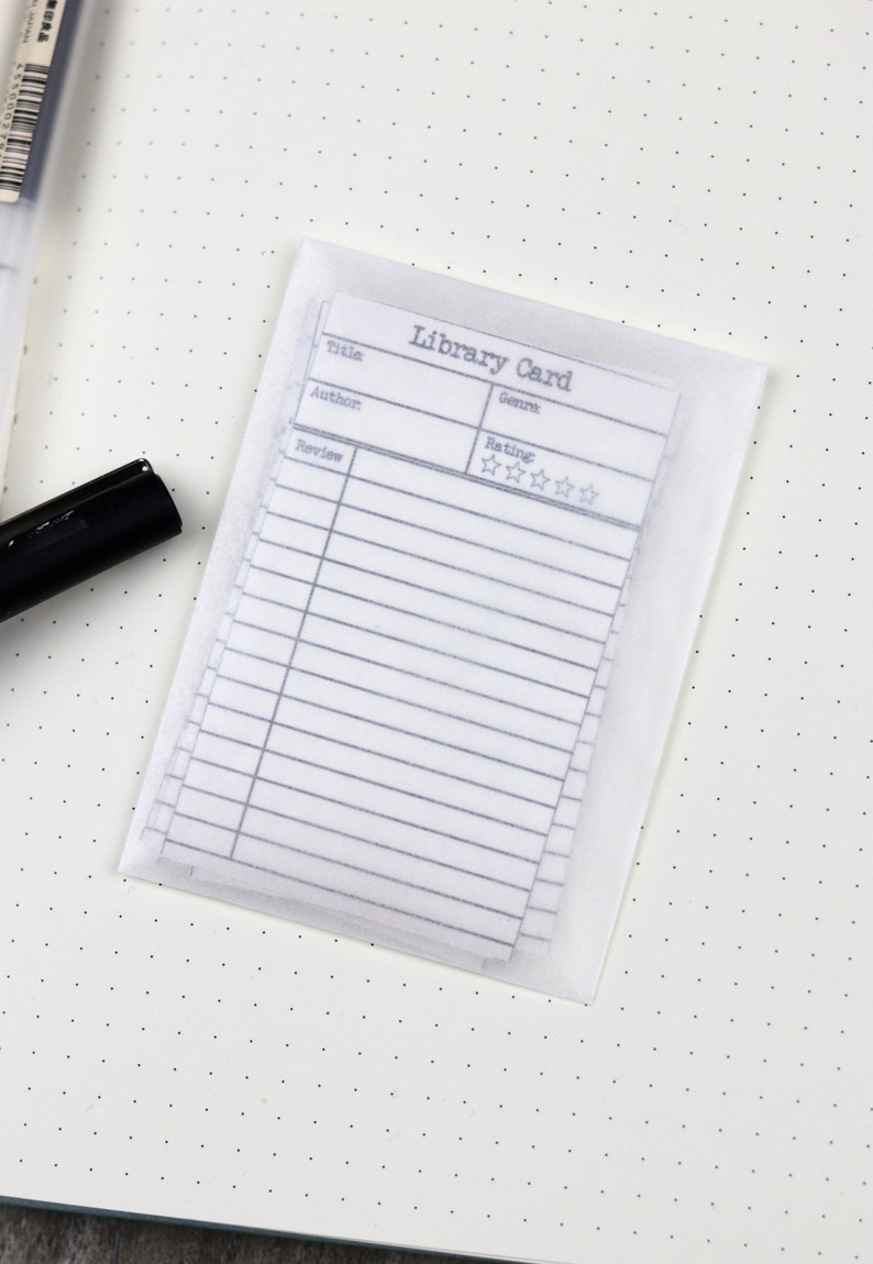 Library Card Journal Stickers Book Review Sticker Book Etsy